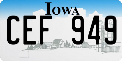 IA license plate CEF949