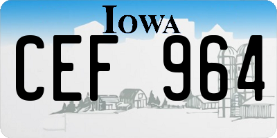 IA license plate CEF964