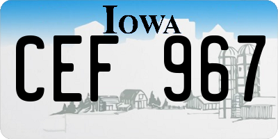 IA license plate CEF967