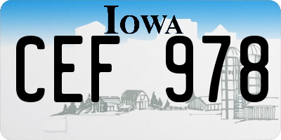IA license plate CEF978