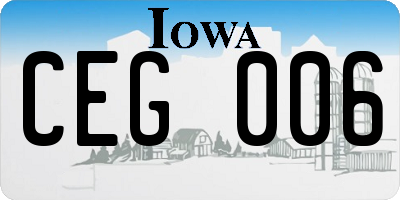 IA license plate CEG006