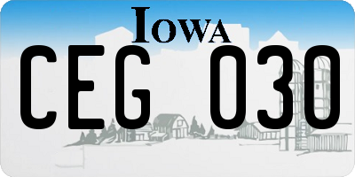 IA license plate CEG030