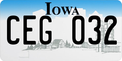 IA license plate CEG032
