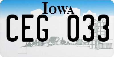 IA license plate CEG033