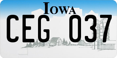 IA license plate CEG037