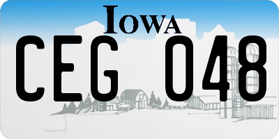 IA license plate CEG048