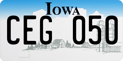 IA license plate CEG050
