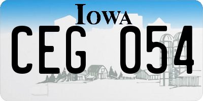 IA license plate CEG054