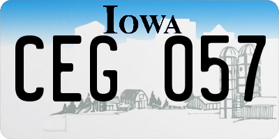 IA license plate CEG057