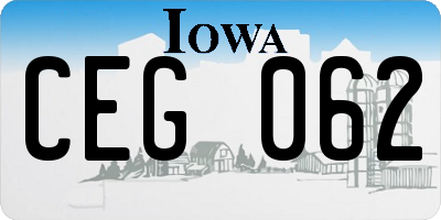 IA license plate CEG062