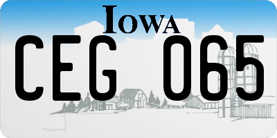 IA license plate CEG065