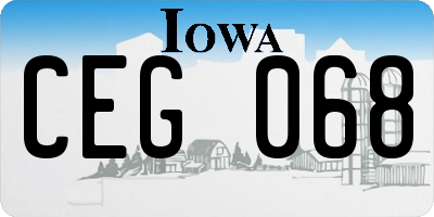 IA license plate CEG068