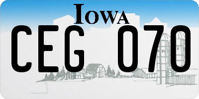 IA license plate CEG070