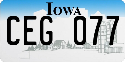 IA license plate CEG077