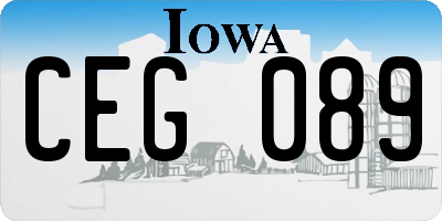 IA license plate CEG089