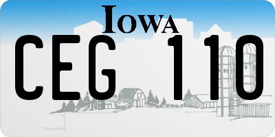 IA license plate CEG110