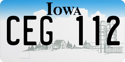 IA license plate CEG112