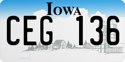 IA license plate CEG136