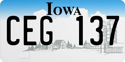 IA license plate CEG137