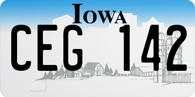 IA license plate CEG142