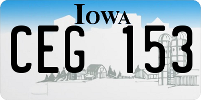 IA license plate CEG153