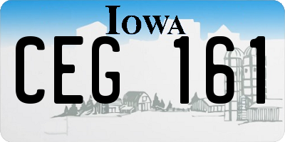 IA license plate CEG161