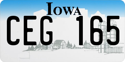 IA license plate CEG165