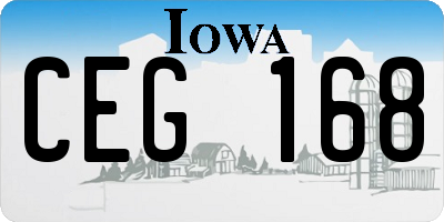 IA license plate CEG168