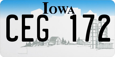 IA license plate CEG172