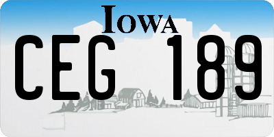 IA license plate CEG189