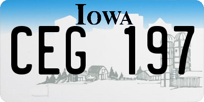 IA license plate CEG197