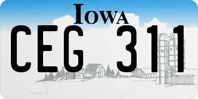 IA license plate CEG311