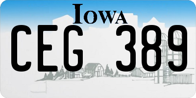IA license plate CEG389