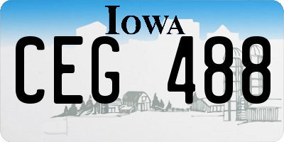 IA license plate CEG488