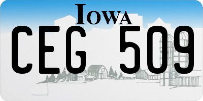 IA license plate CEG509