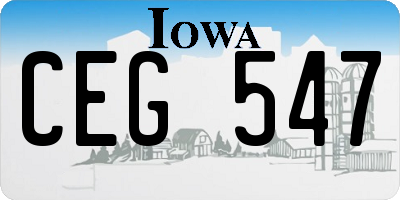 IA license plate CEG547