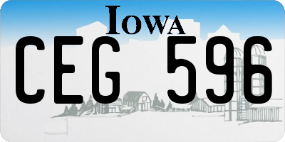 IA license plate CEG596