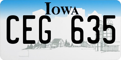 IA license plate CEG635