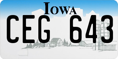 IA license plate CEG643