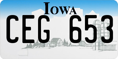 IA license plate CEG653