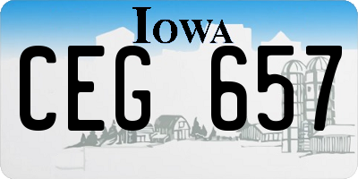 IA license plate CEG657