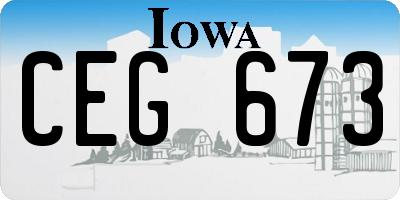 IA license plate CEG673