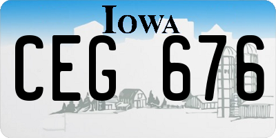 IA license plate CEG676