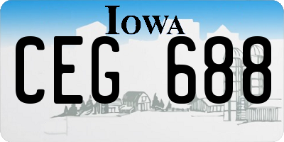 IA license plate CEG688