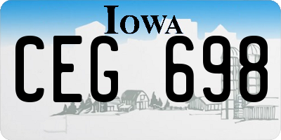 IA license plate CEG698