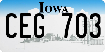 IA license plate CEG703