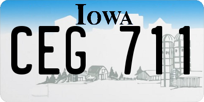IA license plate CEG711
