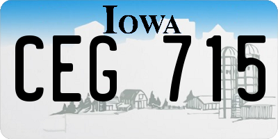 IA license plate CEG715