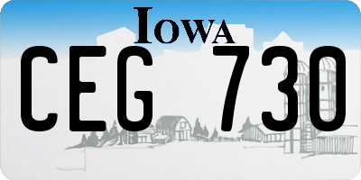 IA license plate CEG730