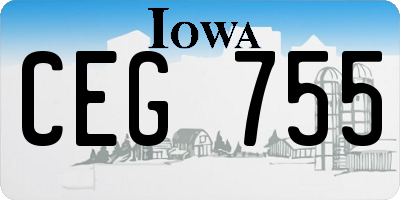 IA license plate CEG755